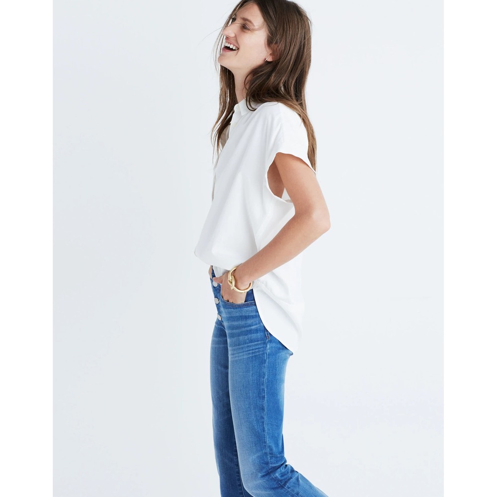 Madewell Central Shirt Blouse White Size XS Oversized Button $65 - Picture 2 of 12
